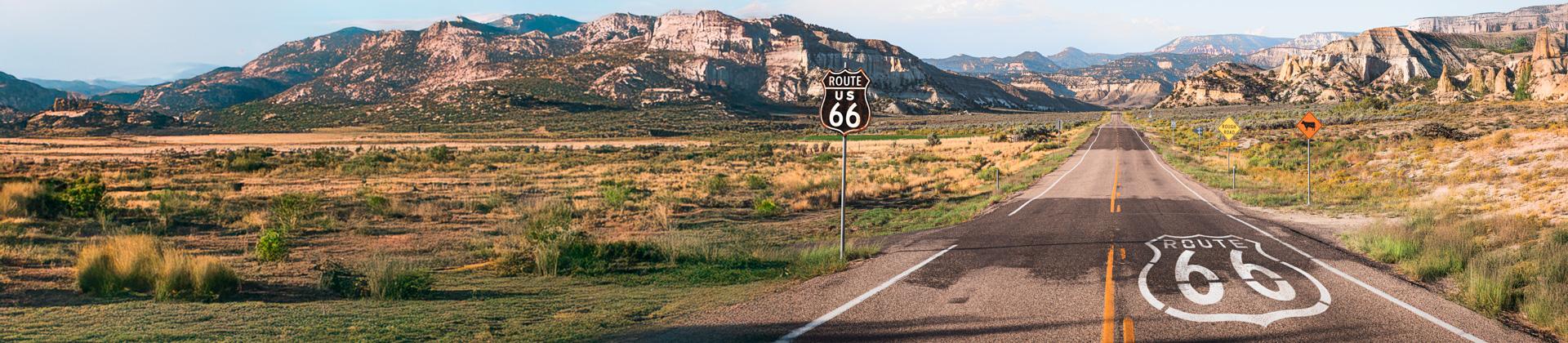 Historische Route 66 in den USA, aufgenommen im April 2021.