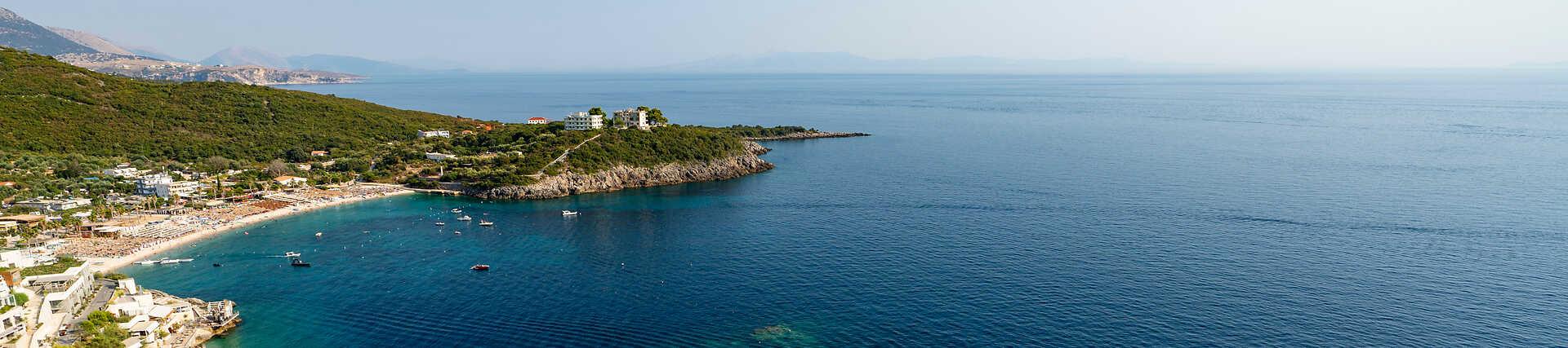 Malerischen Jale Bucht an der Albanischen Riviera im Süden Albaniens.