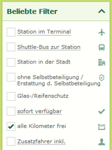 Filter für Freikilometer