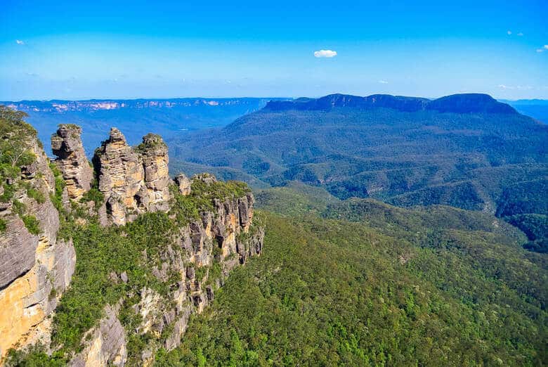 Die Bergkette Three Sisters in Australien