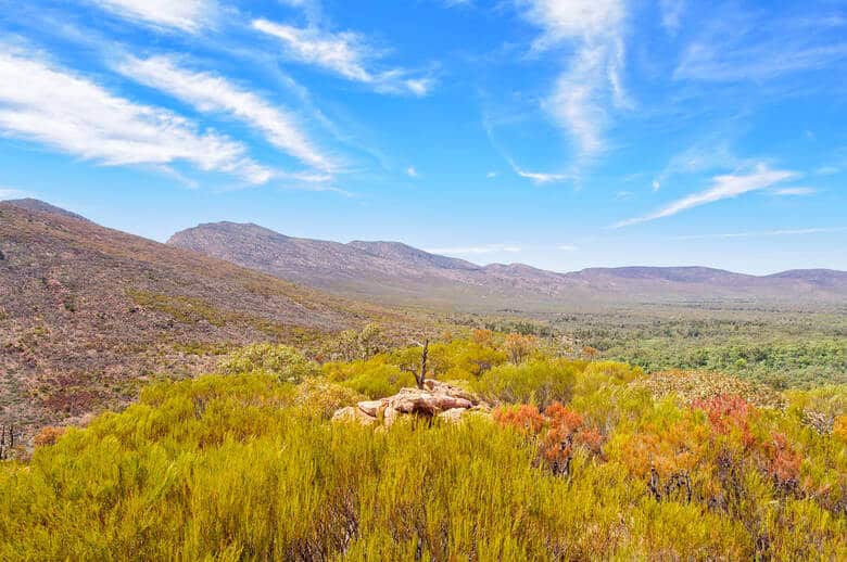 Weite Ebenen in den Flinders Ranges in Australien