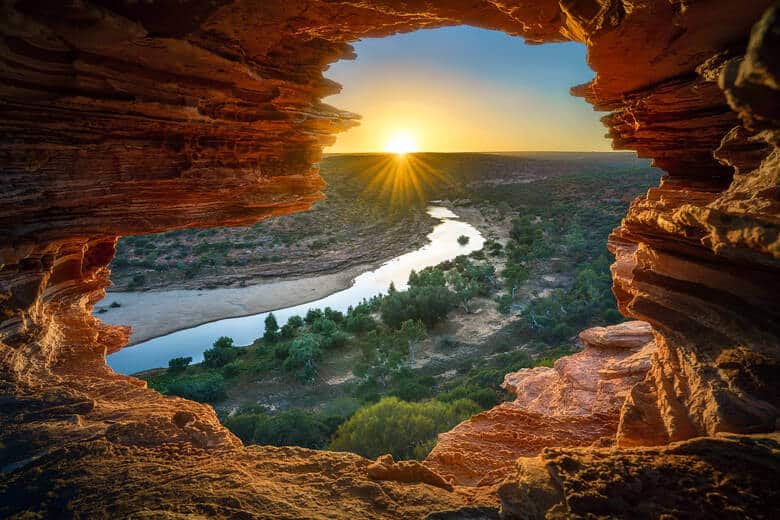 Sonnenaufgang über dem Kanbarri-Nationalpark in Australien