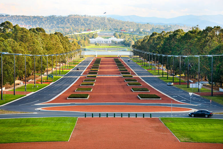 Das Parlamentsgebäude in der australischen Hauptstadt Canberra