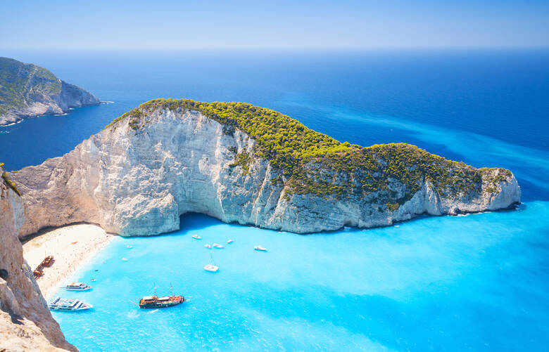 Schmugglerbucht mit Schiffswrack auf der Insel Zakynthos