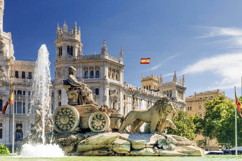 Brunnen Fuente de Cibeles in Madrid