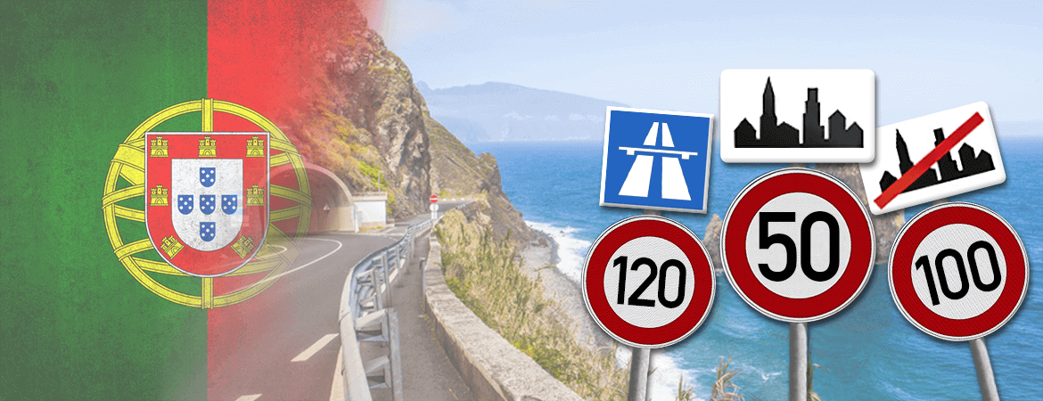 Verkehrsschilder mit Höchstgeschwindigkeiten in Portugal