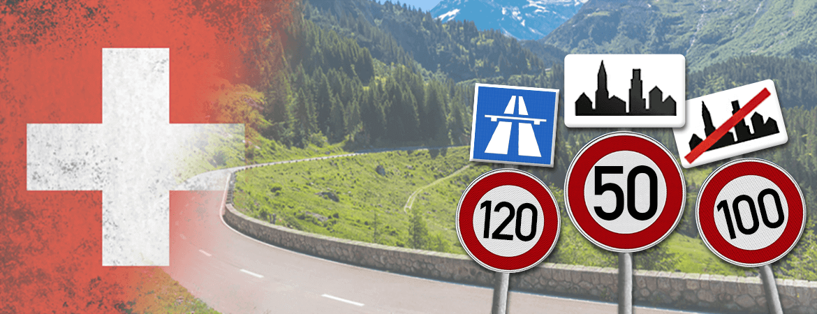 Verkehrsschilder mit Höchstgeschwindigkeiten in der Schweiz