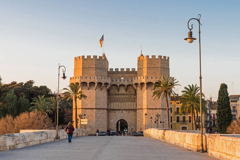 Das Stadttor „Torres de Serranos“ in Valencia