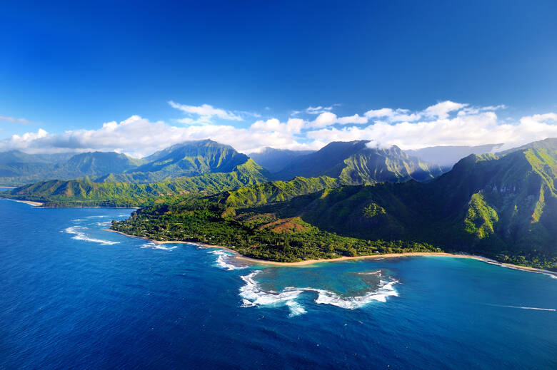Blick auf die Küste der Hawaii-Insel Kauai