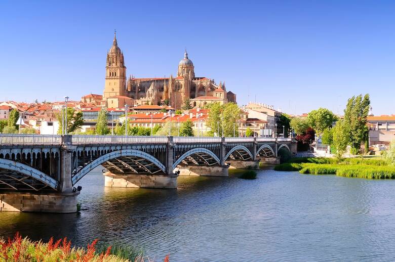 Kathedrale und Brücke in der spanischen Stadt Salamanca