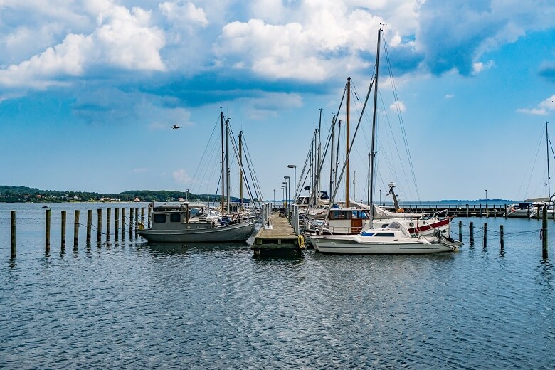 Boote im Hafen von Horsens in Dänemark