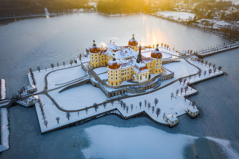 Schloss Moritzburg bei Schnee 