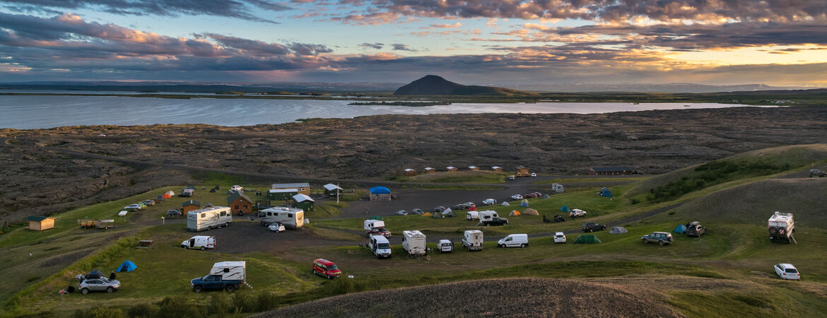 Campingplatz am See Mývatn in Island