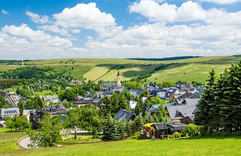 Der Kurort Oberwiesenthal im Erzgebirge