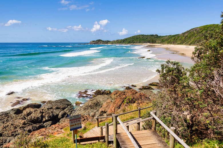 Blick auf den Shelly Beach an der australischen Küste