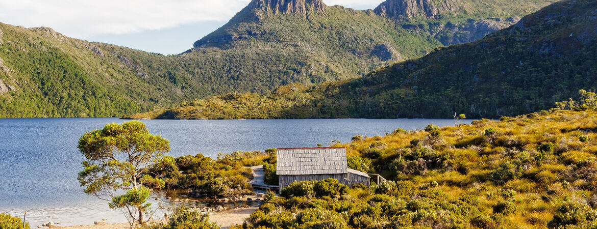 Kleine Hütte in der Wildnis von Tasmanien