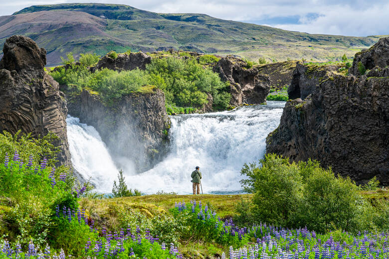 Wasserfall in der Region Thjorsárdalur in Island 