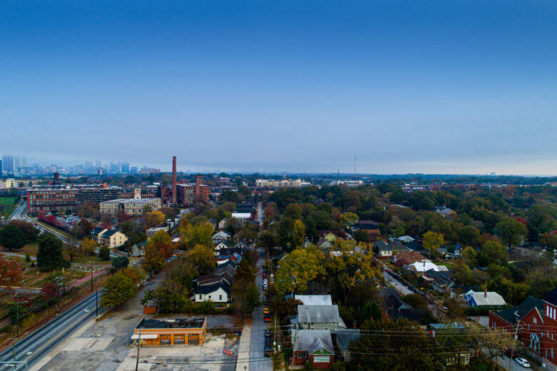 Wohnviertel rund um den Grant Park in Atlanta, wo die Serie Walking Dead gedreht wurde