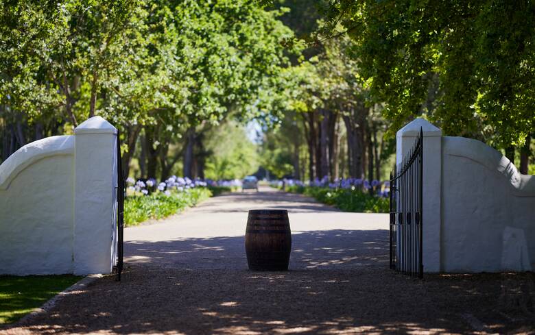Eingang zu einem Weingut in Südafrika