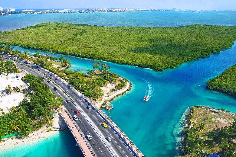 Nichupté-Lagune in Cancún auf der Yucatán-Halbinsel