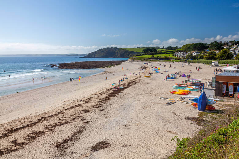 Sandstrand in Falmouth in Cornwall