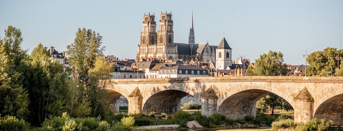 Blick auf die Stadt Orléans an der Loire