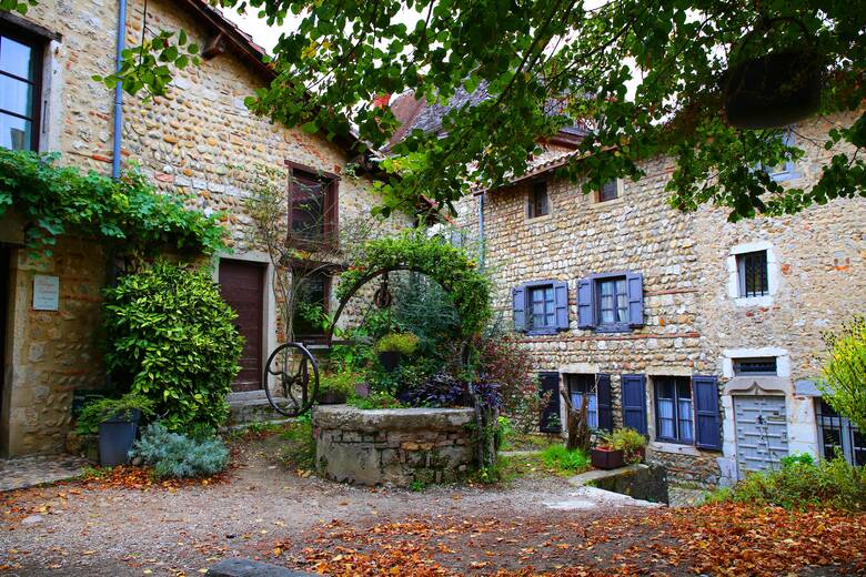 Altes Haus im Mittelalterdorf Pérouges