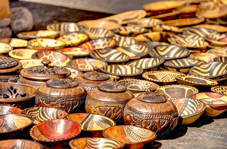 Namibische Handwerkskunst auf einem Markt