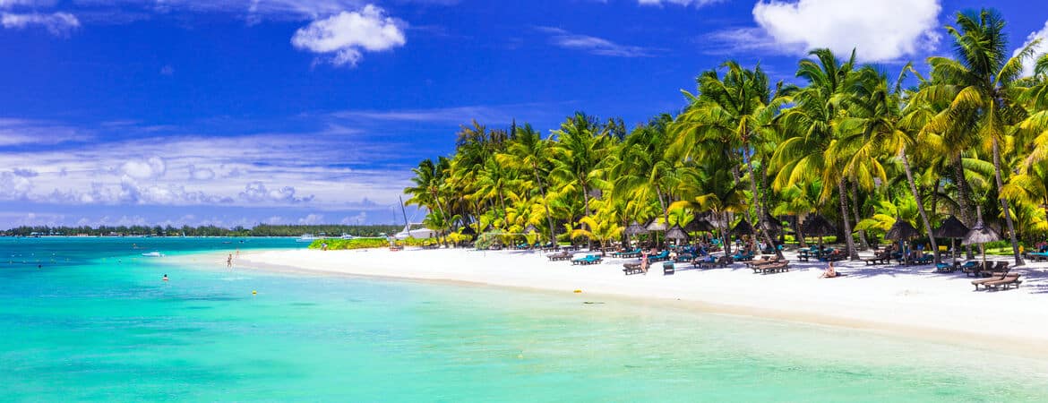 Palmenstrand auf Mauritius