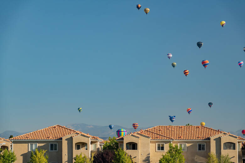 Heißluftballons über Albuquerque, USA