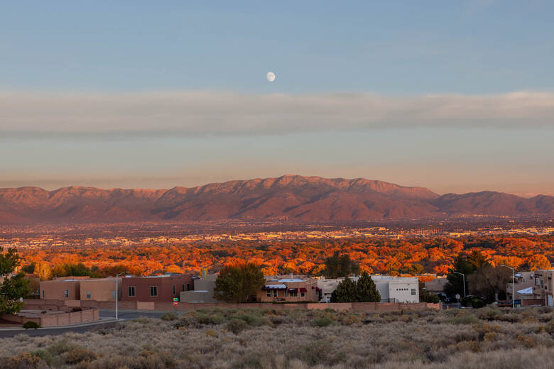Blick von Albuquerque auf die Sandia Mountains 