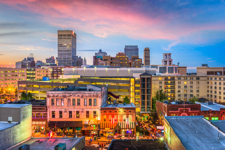 Beale Street in Memphis, USA