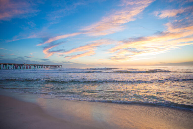 Sonnenuntergang an einem Strand in Florida