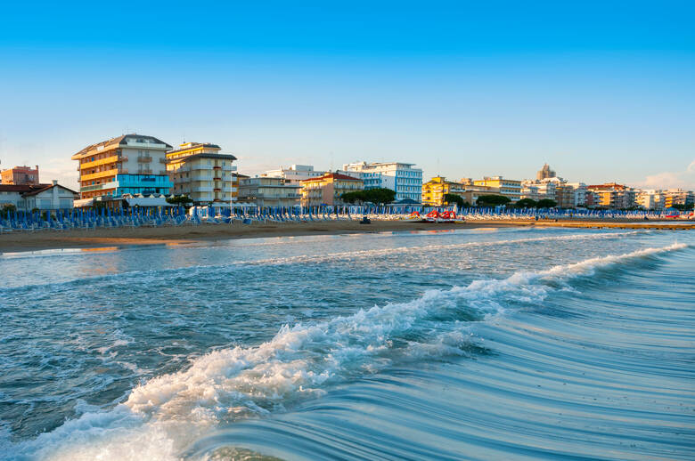 Der Strand von Jesolo in Italien