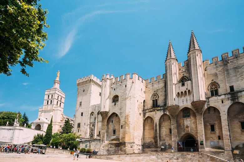 Der Papstpalast von Avignon in Frankreich