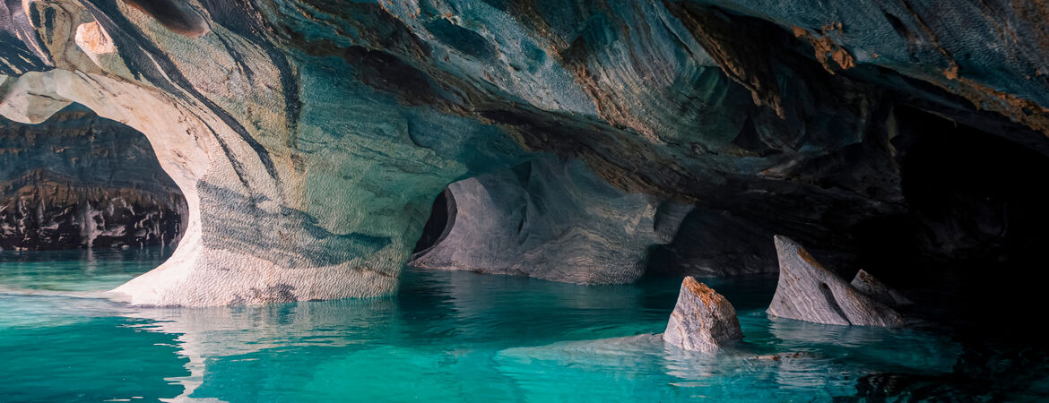 Höhle Cuevas de Marbol in Chile