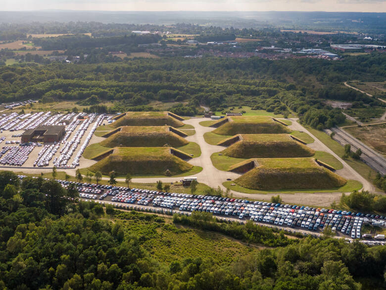 Blick auf die ehemalige Basis der RAF Greenham Common