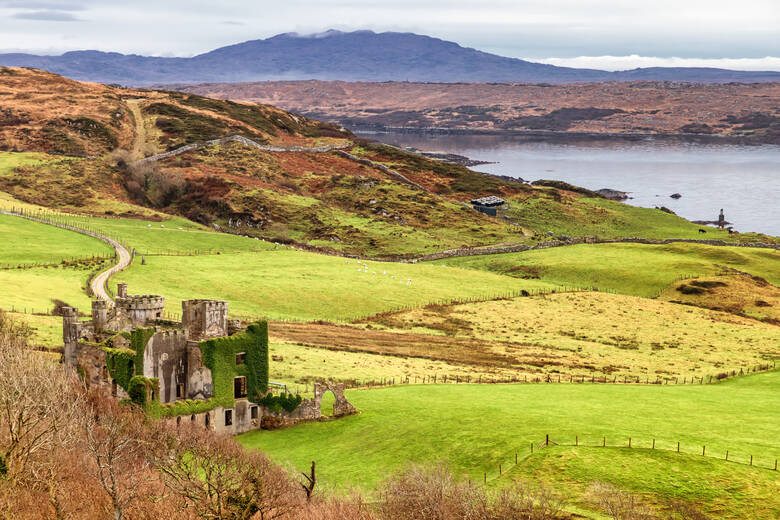 Clifden Castle in Irland 