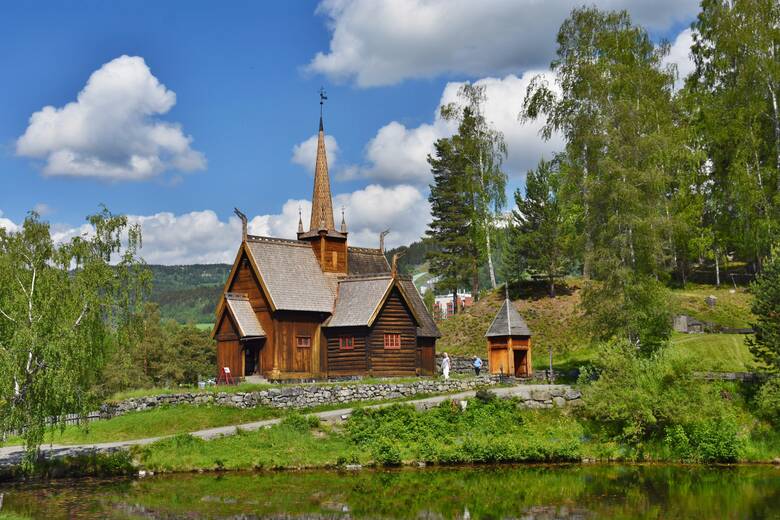 Alte Kirche in Freilichtmuseum in Norwegen