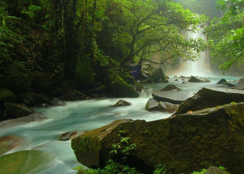Der Rio Celeste im Tenorio National Park nahe Bijagua, Costa Rica