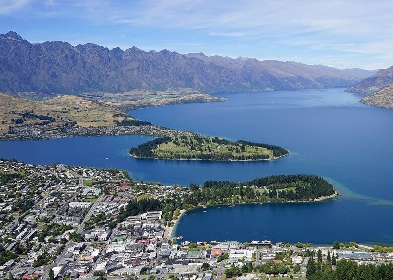 Blick über Queenstown. Neuseeland