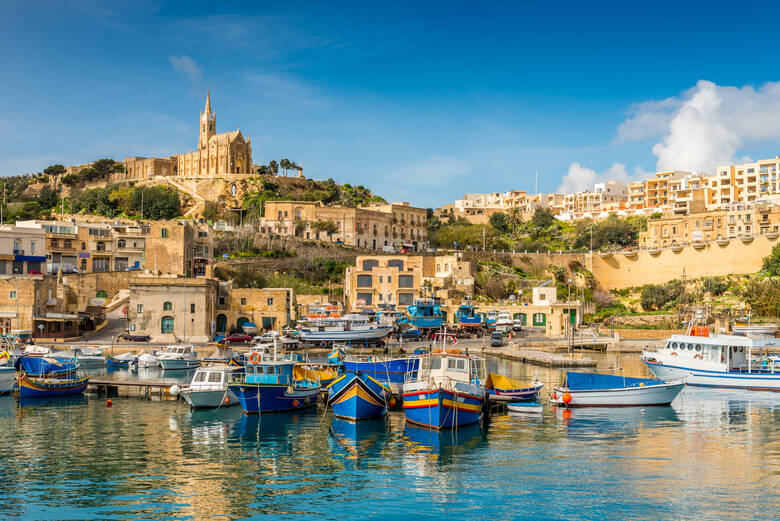 Boote auf der Insel Gozo