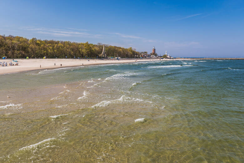 Der Strand von Kolberg an einem sonnigen Tag