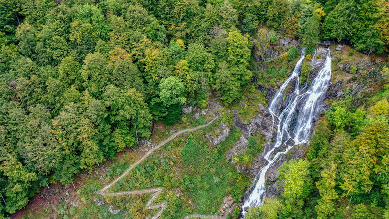 Todtnauer Wasserfälle mit Trampfelpfad nach oben