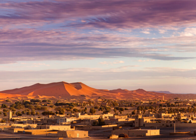 Merzouga vor den Dünen von Erg Chebbi