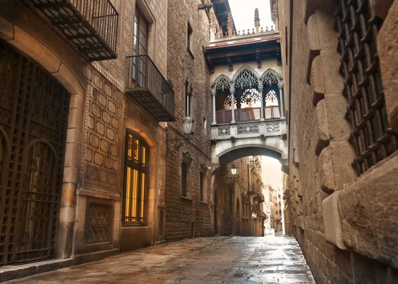Das gotische Viertel in Barcelona