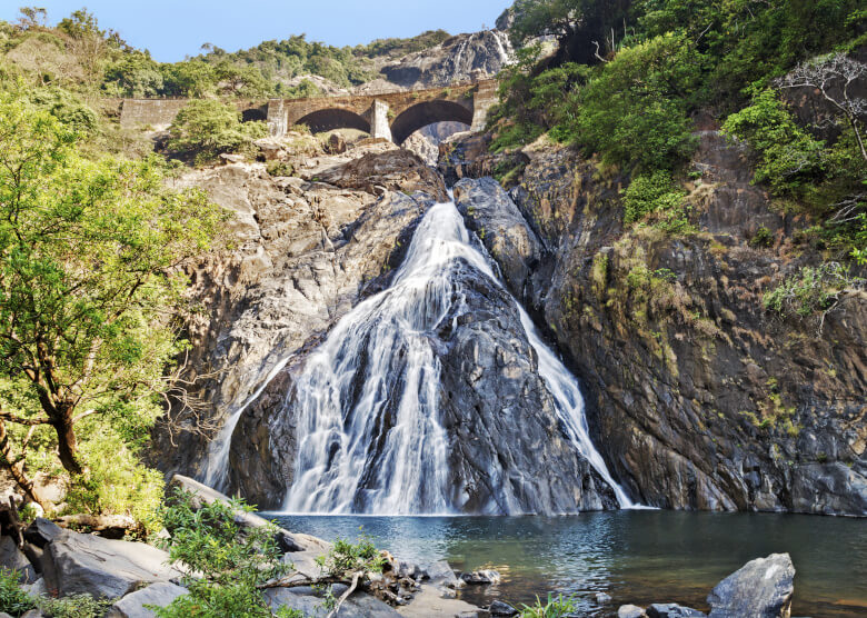 Der Dudhsagar-Wasserfall im Bhagwan-Mahavir-Nationalpark