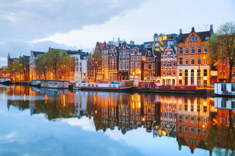 Die Graachten in Amsterdam am Abend