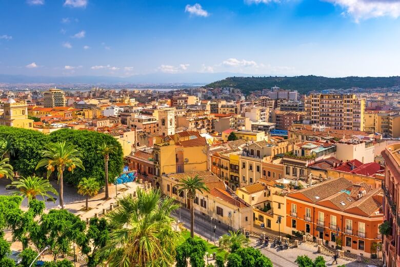 Die Stadt Cagliari auf Sardinien