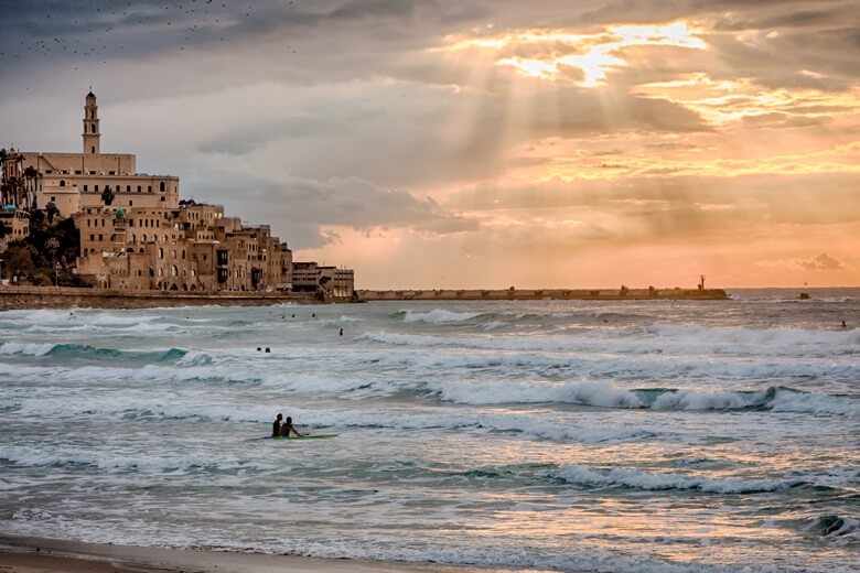 Strand bei der Altstadt Jaffa vor Tel Aviv, Israel